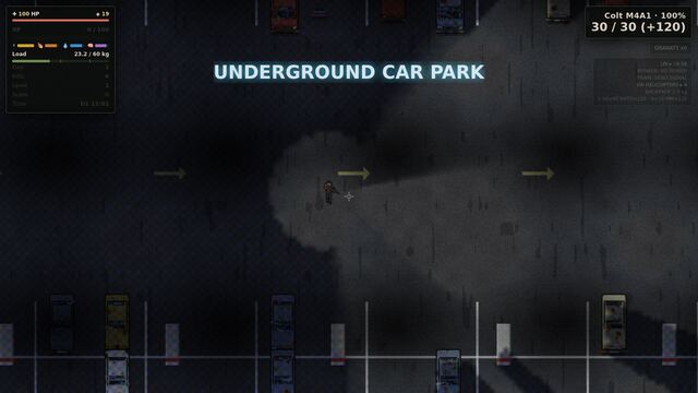 Parking podziemny w ciemności
